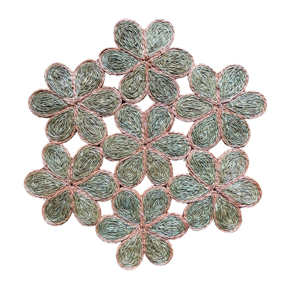 Blush and Natural Imbali Hexagon Placemat