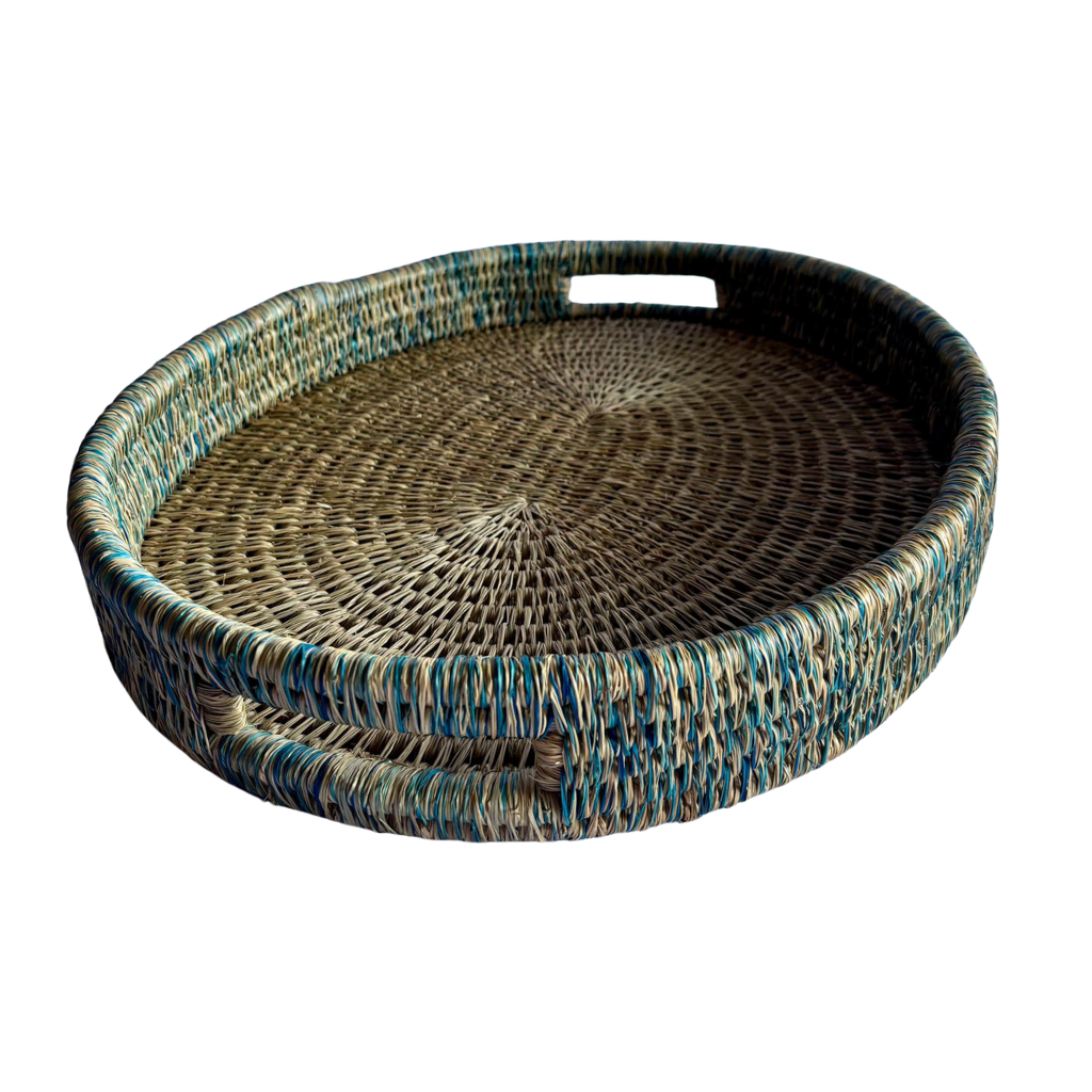 Granite trim Grass Woven Oval Shaped Gogo Tray