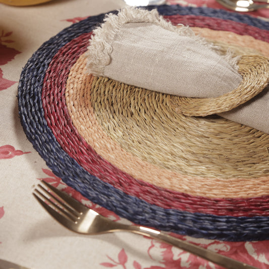 Festive Stripe Grasswoven Placemats