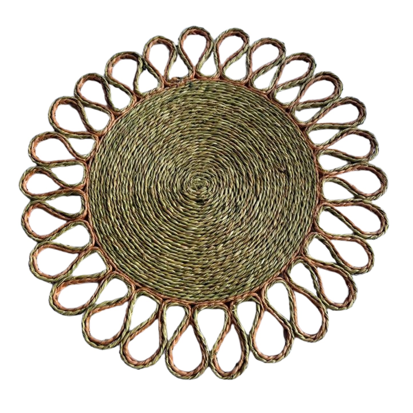 Natural Lutindzi Grass Scalloped Placemat