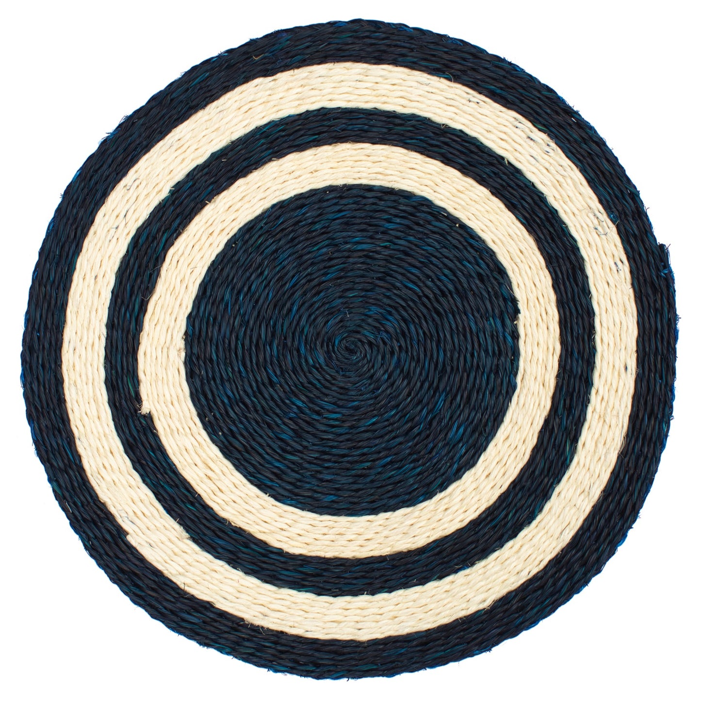 Round Indigo Bulls Eye Lutindzi Grass Placemat