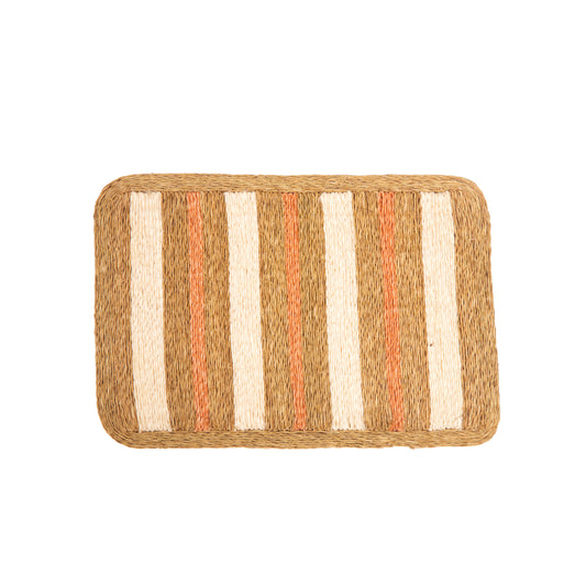 Rings of Jupiter Blush and White Striped Rectangle Placemat