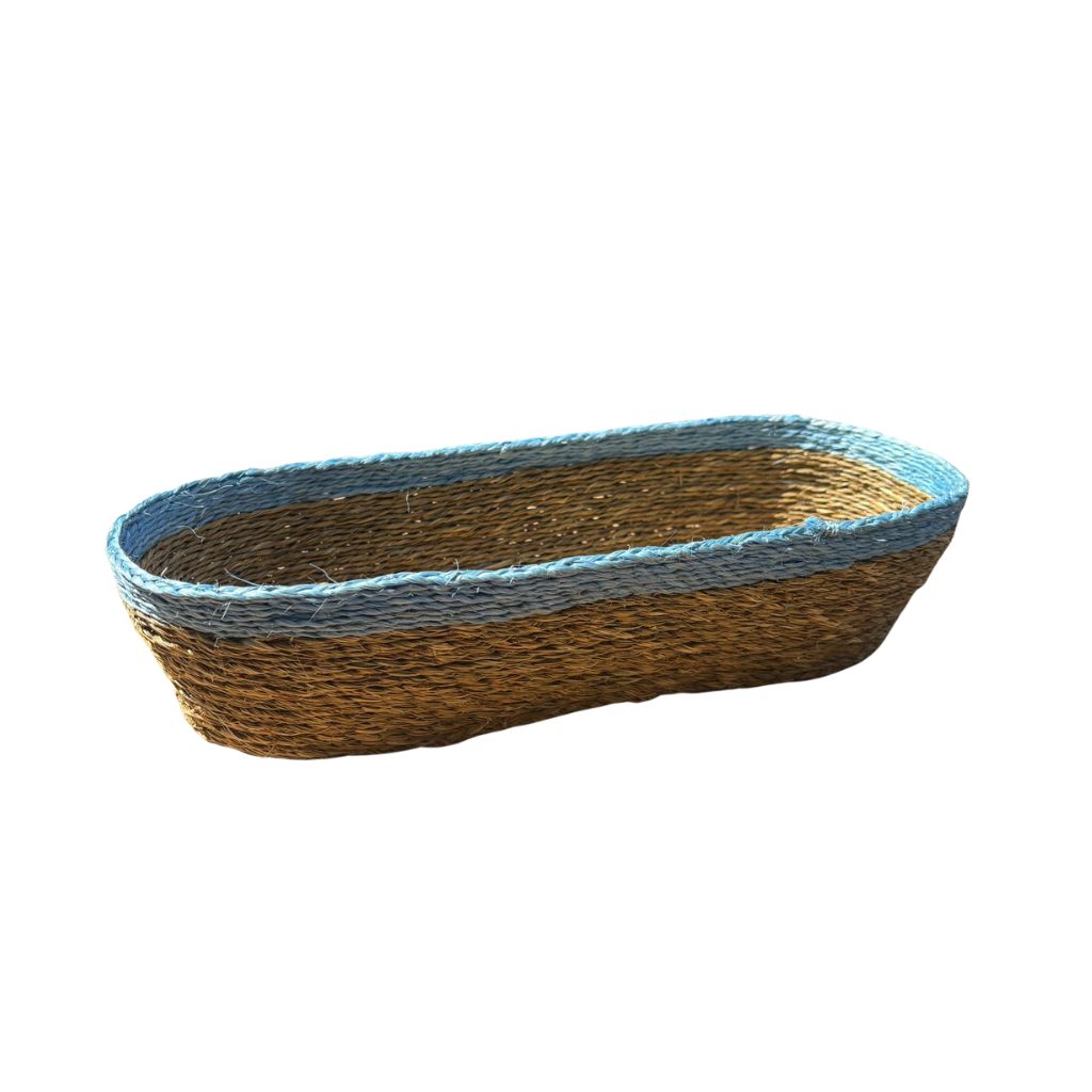 Baby Blue Trim Baguette Basket