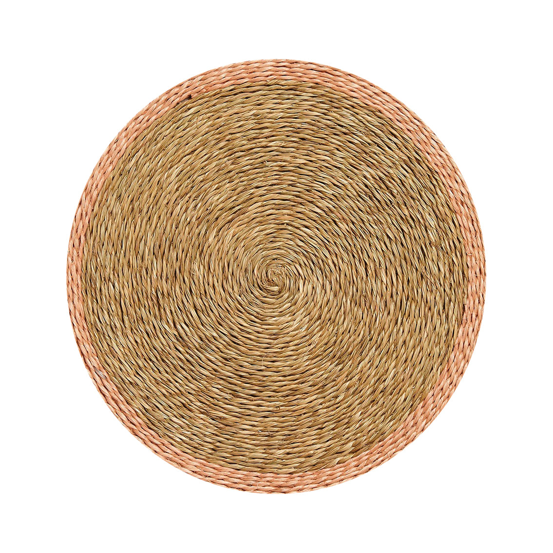 Handmade Lutindzi Grass Placemats  – Round, Colorful Trim
