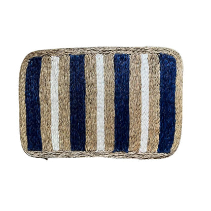 Rings of Jupiter Indigo and White Striped Rectangle Placemat