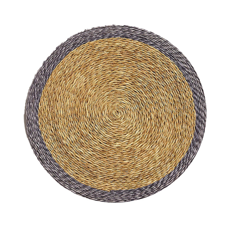 Handmade Lutindzi Grass Placemats  – Round, Colorful Trim