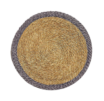 Handmade Lutindzi Grass Placemats  – Round, Colorful Trim