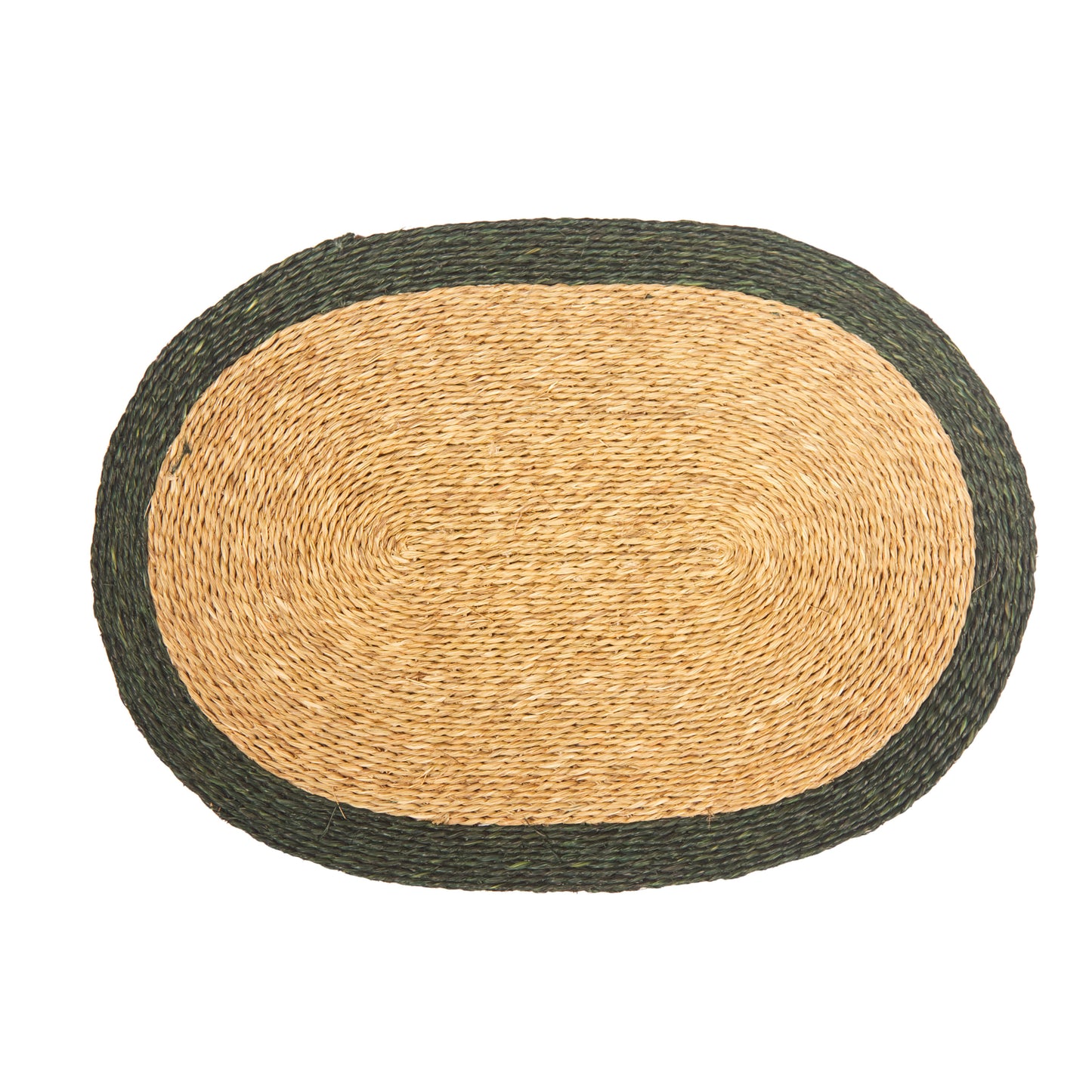 Large Oval Lutindzi Grass Serving Mat with a Trim of Colour