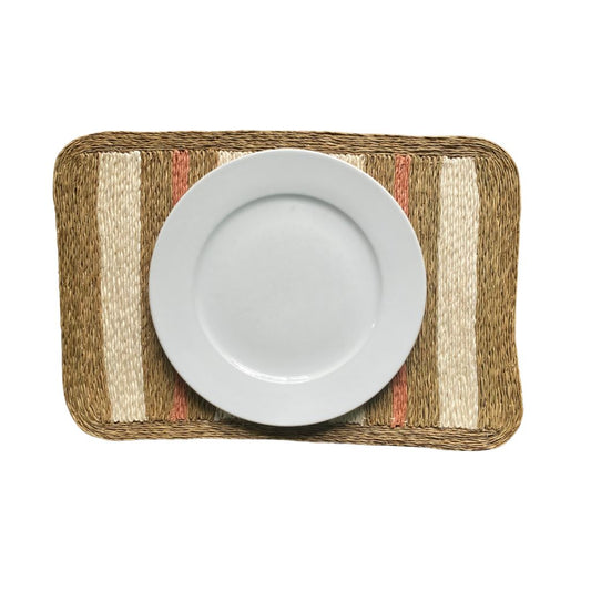 Rings of Jupiter Blush and White Stripped Rectangle Placemat