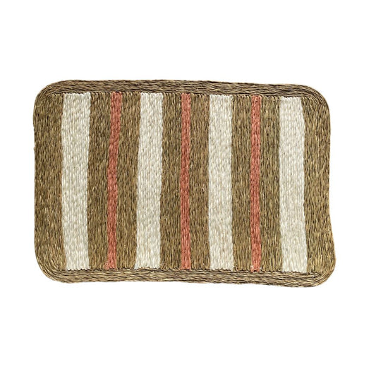 Rings of Jupiter Blush and White Stripped Rectangle Placemat