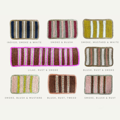 Rings of Jupiter Indigo and White Striped Rectangle Placemat