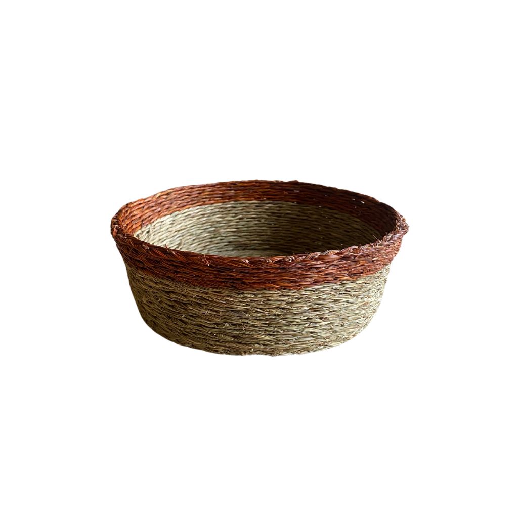Rust Trim Lutindzi Grass Round Bread Basket