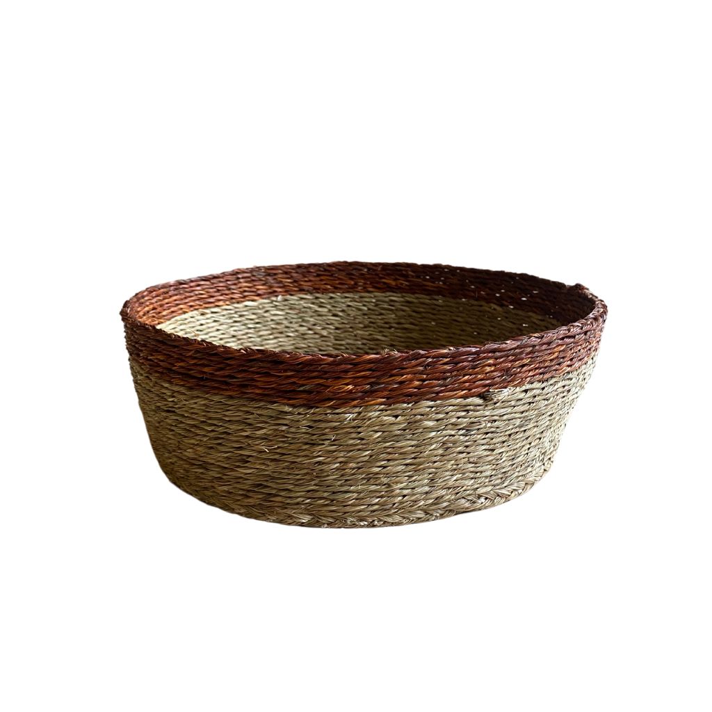 Rust Trim Lutindzi Grass Round Bread Basket