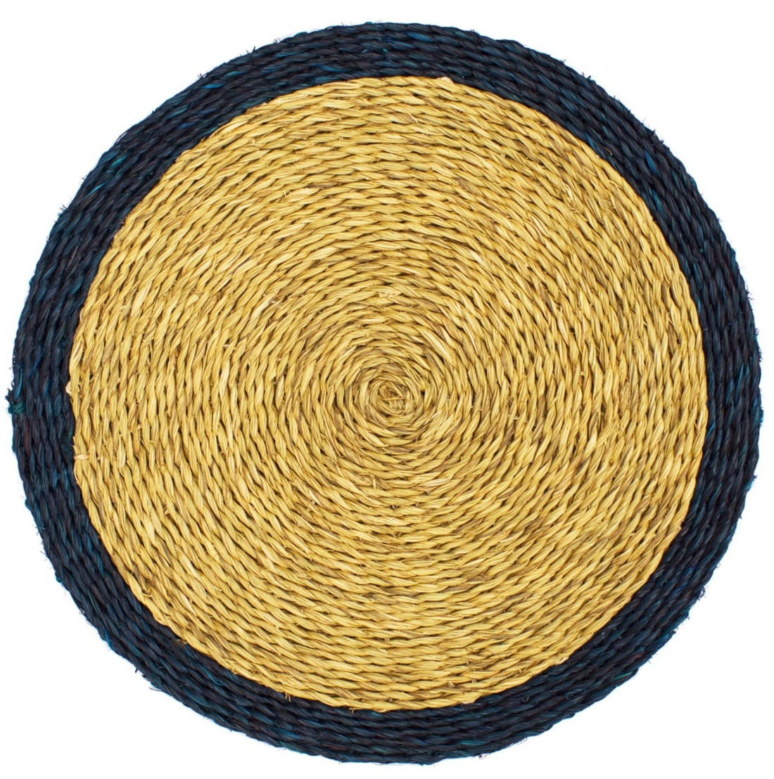 Handmade Lutindzi Grass Placemats  – Round, Colorful Trim