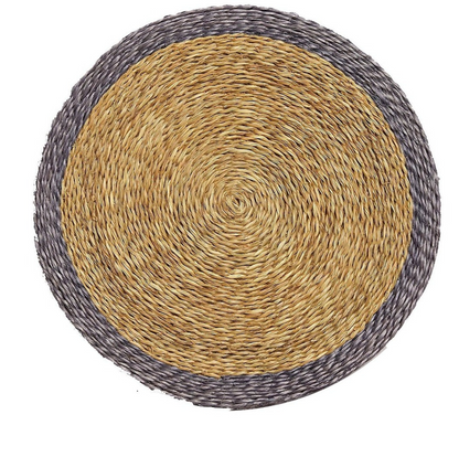 Handmade Lutindzi Grass Placemats  – Round, Colorful Trim