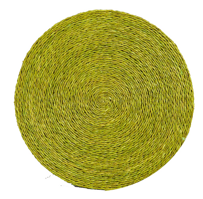 Handwoven Round Lutindzi Grass Placemats – Solid Colour Design