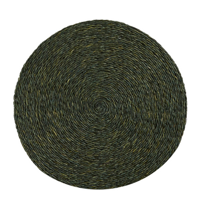 Handwoven Round Lutindzi Grass Placemats – Solid Colour Design