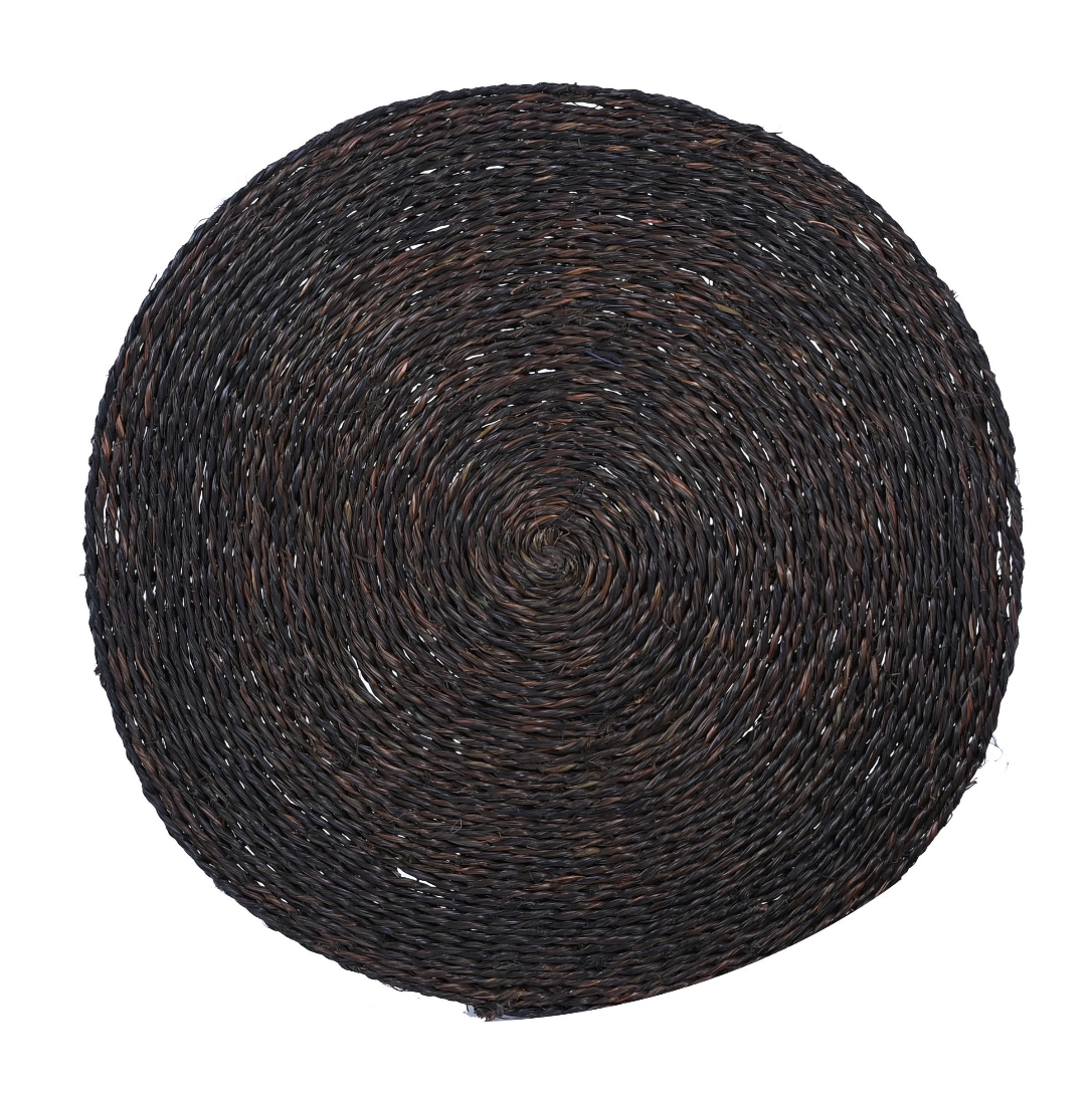 Handwoven Round Lutindzi Grass Placemats – Solid Colour Design