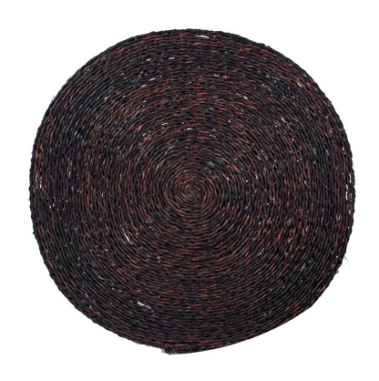 Handwoven Round Lutindzi Grass Placemats – Solid Colour Design