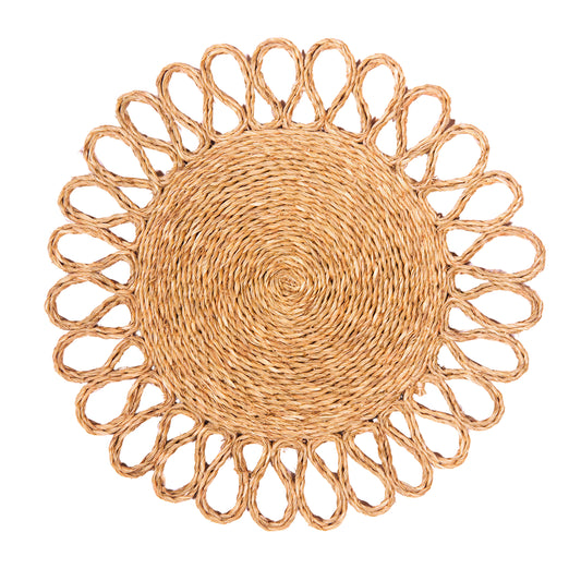 Natural Lutindzi Grass Scalloped Placemat