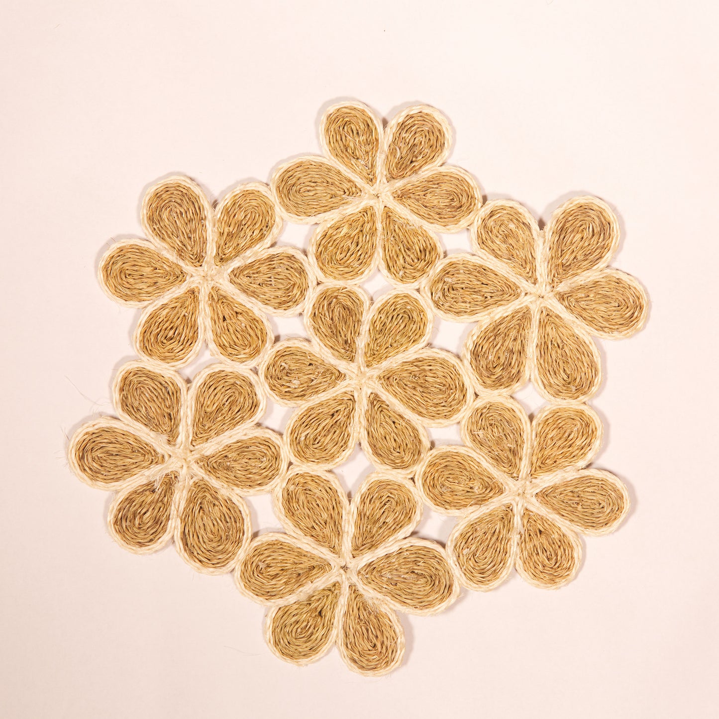 White and Natural Imbali Hexagon Placemat