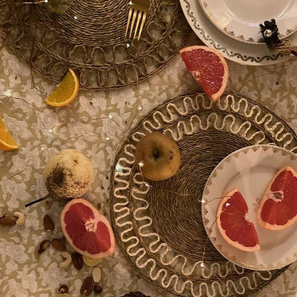 Smoke and White Sisal Lace Placemat