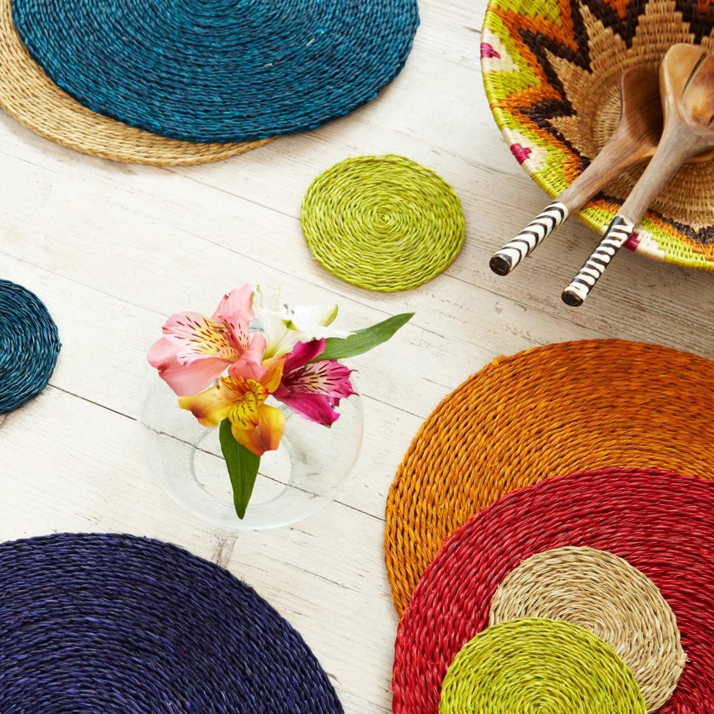 Bordeaux Red Lutindzi Grass Woven Placemat