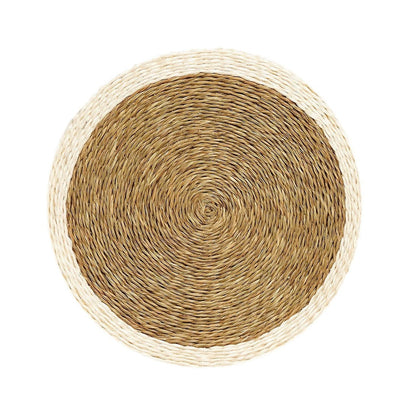 Handmade Lutindzi Grass Placemats  – Round, Colorful Trim