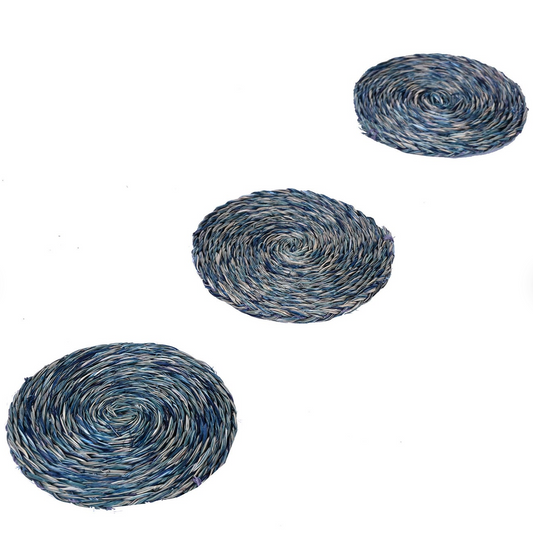 Granite Blue Lutindzi Grass Coasters