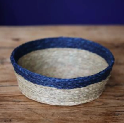 Indigo Trim Bread Basket
