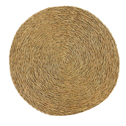 Handwoven Round Lutindzi Grass Placemats – Solid Colour Design